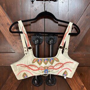 Free People Embroidered Leather Harness